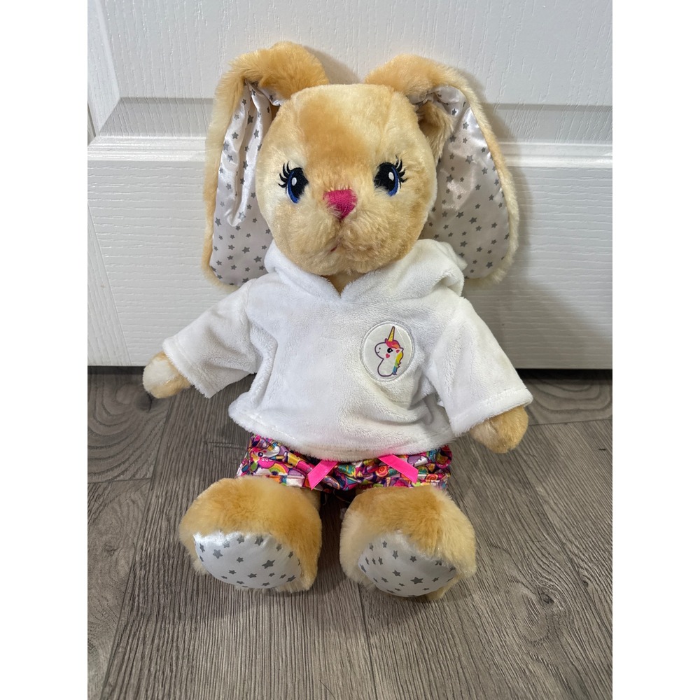 Build-A-Bear‎ Workshop Bunny Plush Tan Star Ears Unicorn Hoodie & Shorts 16"